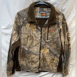 Game Winner Men's zip front Camouflage fleece Jacket men sz L